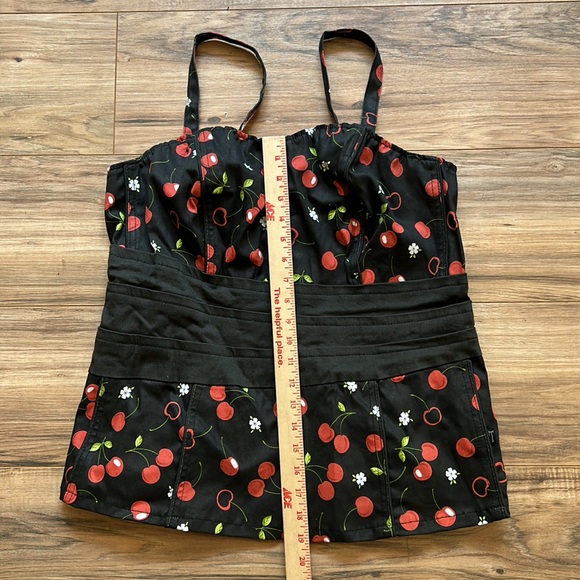 Tripp NYC Daang Goodman Cherry Print Black and Red Corset - Picture 6 of 10